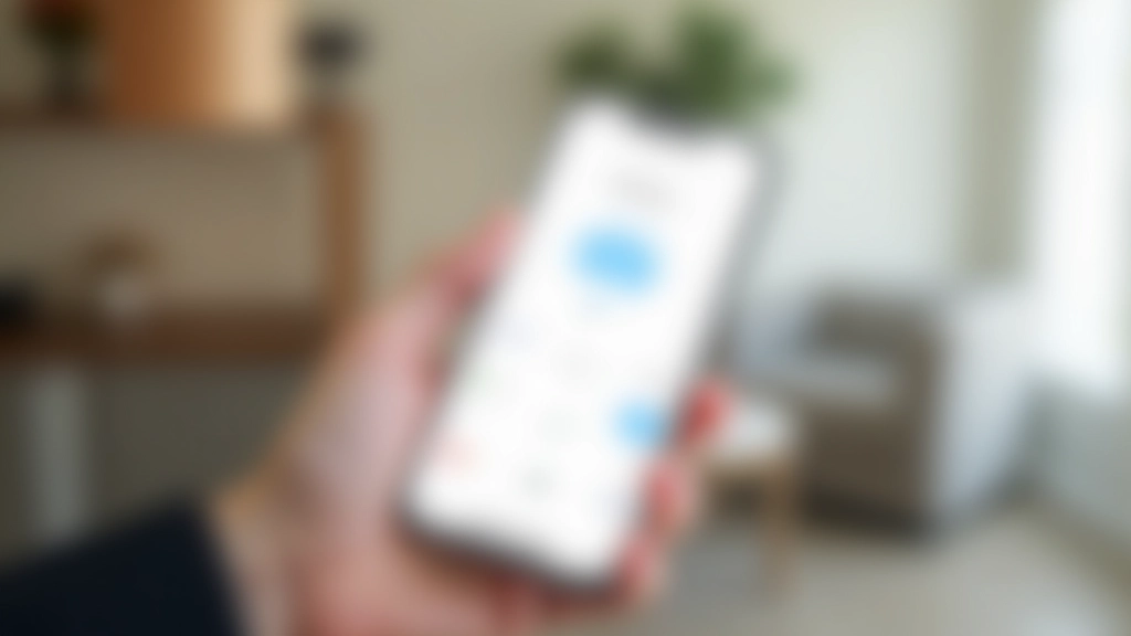 Smartphone displaying smart home app interface with smart plug control panel, showing on/off toggle and device status